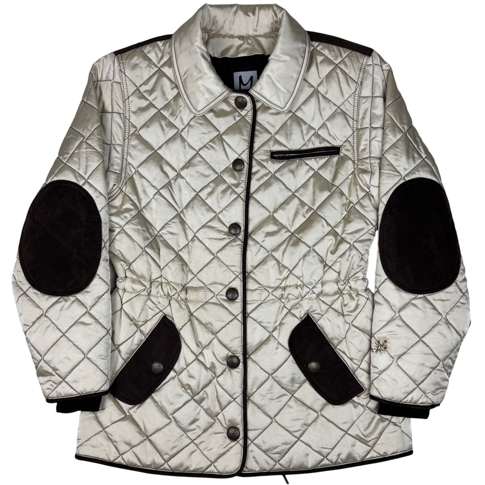 Vintage M Miller Quilted Thinsulate Jacket Elbow Patch Women Small Rare USA Made